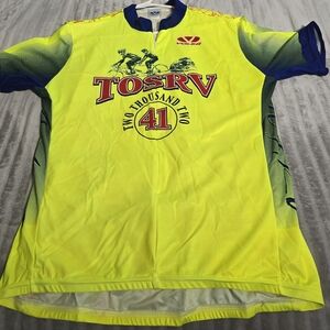 Voler TOSRV 2002 Cycling Jersey XL USA Tour Scioto River valley Neon Map.  566